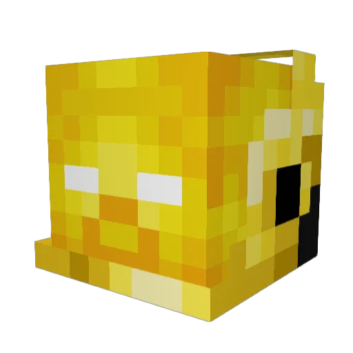 MrGoldenBones Minecraft avatar head, 3D render