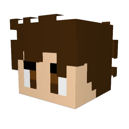 MrGrasa Minecraft avatar head, 3D render