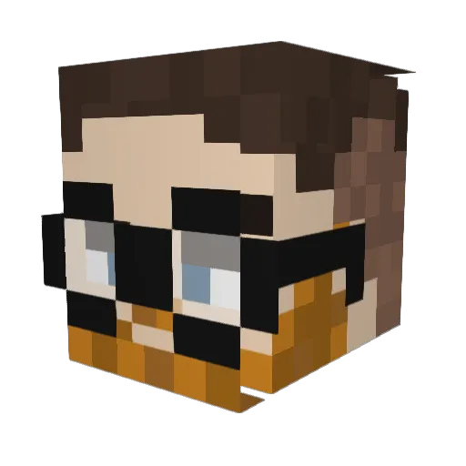 MrGrevious Minecraft avatar head, 3D render