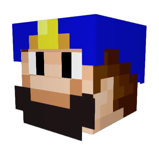 MrGrizzles Minecraft avatar head, 3D render