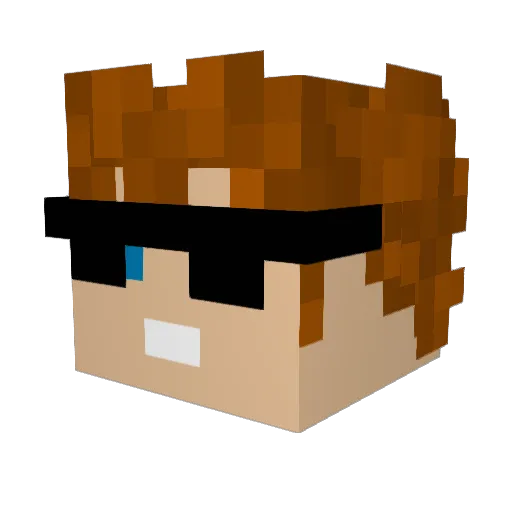 MrHalcon Minecraft avatar head, 3D render