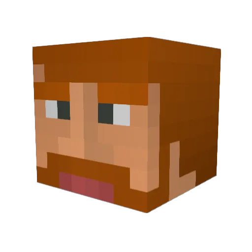 MrHallway Minecraft avatar head, 3D render