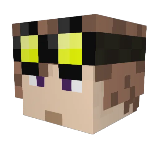 MrHarryPlays Minecraft avatar head, 3D render