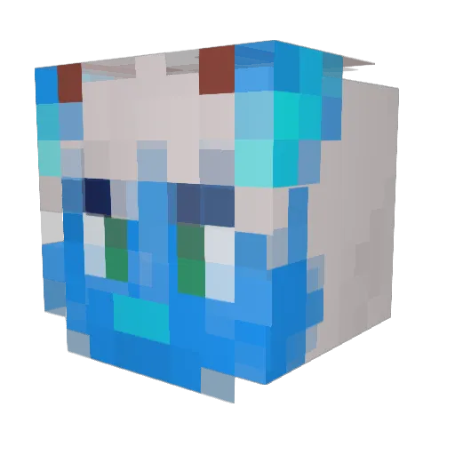 MrHippo01 Minecraft avatar head, 3D render