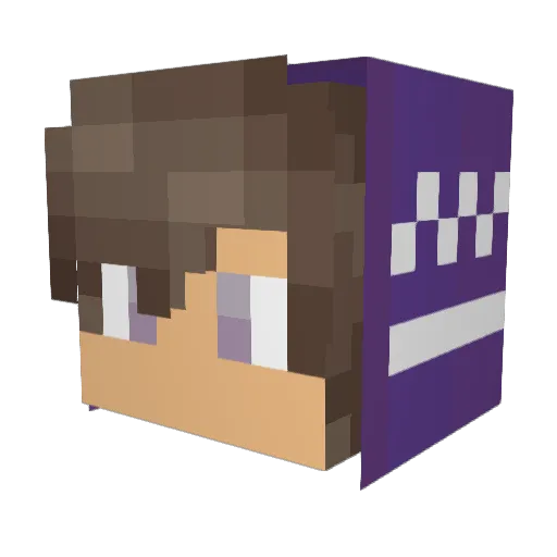 MrHoneyBun Minecraft avatar head, 3D render