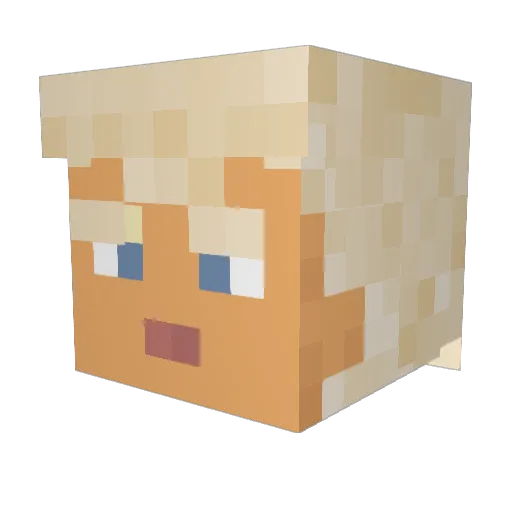 MrJ19 Minecraft avatar head, 3D render
