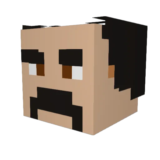 MrKust Minecraft avatar head, 3D render