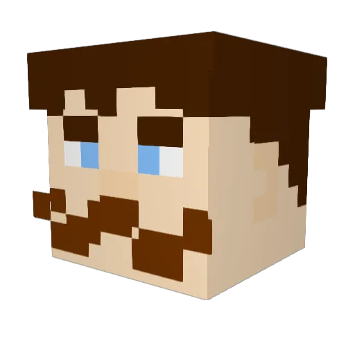 MrLinusMan Minecraft avatar head, 3D render