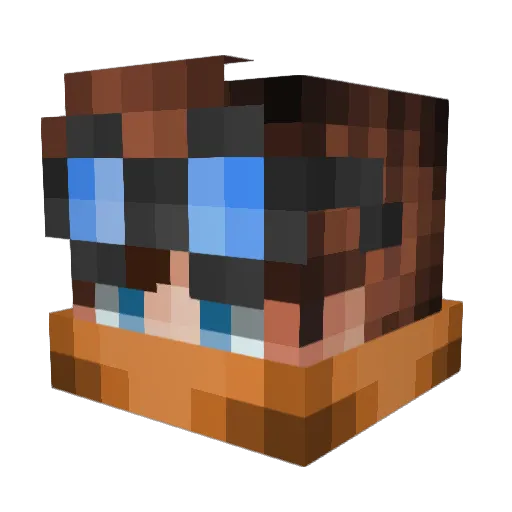 MrManxlo Minecraft avatar head, 3D render