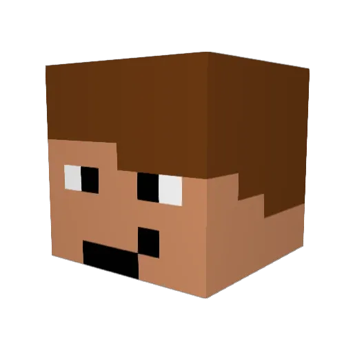 MrMartini Minecraft avatar head, 3D render