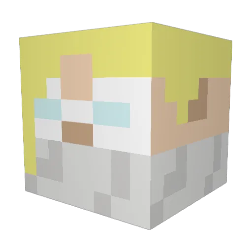 MrMcSquirts Minecraft avatar head, 3D render