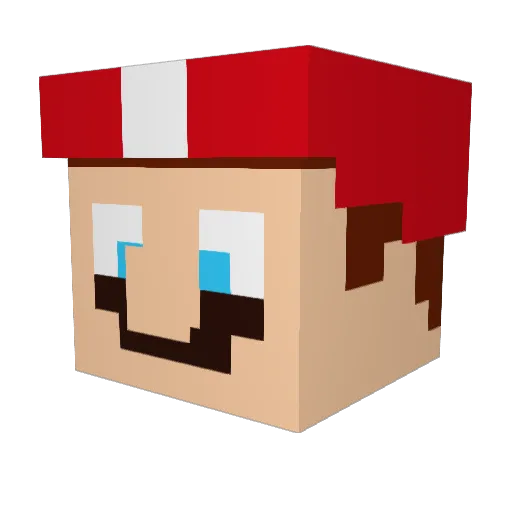 MrMegaMario64 Minecraft avatar head, 3D render