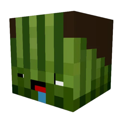 MrMelon Minecraft avatar head, 3D render
