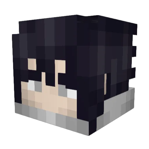 MrMofu Minecraft avatar head, 3D render