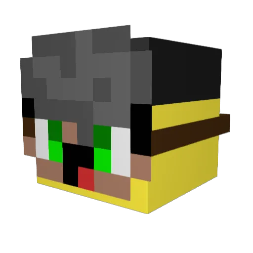MrPELUQUIN Minecraft avatar head, 3D render