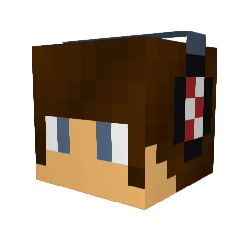 MrPibeDx Minecraft avatar head, 3D render