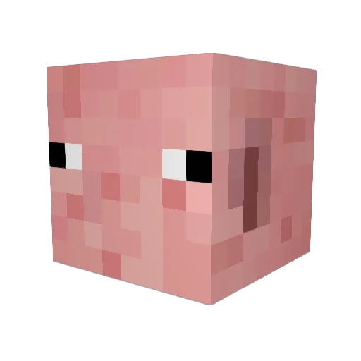 MrPiggyGamer Minecraft avatar head, 3D render