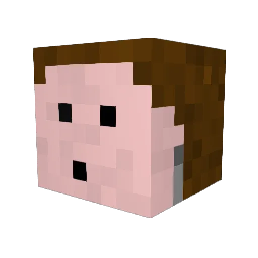 MrPikPik Minecraft avatar head, 3D render
