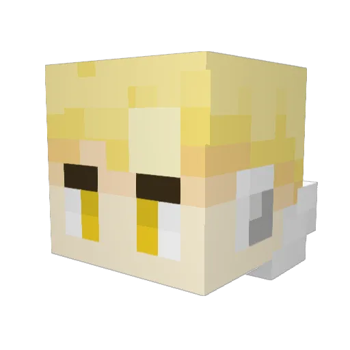 MrPixel_64 Minecraft avatar head, 3D render