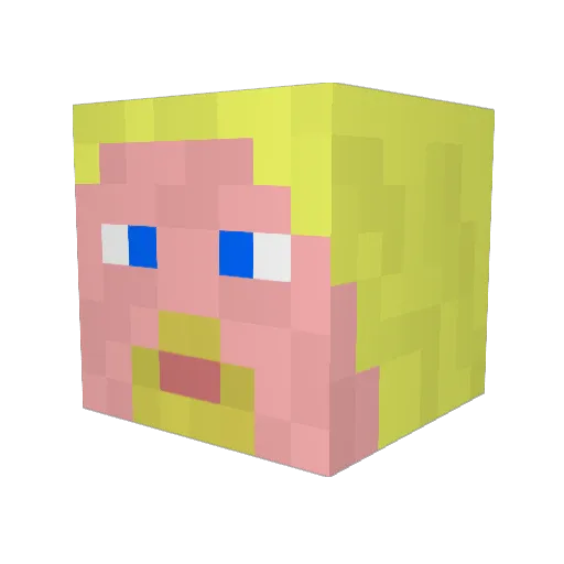 MrPraxe Minecraft avatar head, 3D render