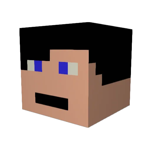 MrPurple27 Minecraft avatar head, 3D render