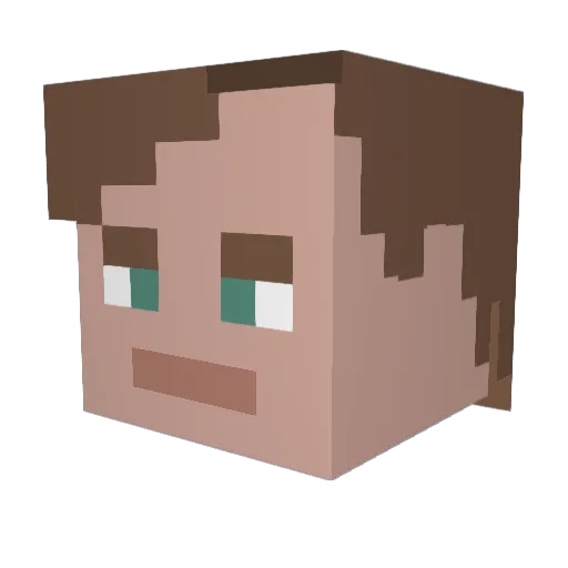 MrQvest Minecraft avatar head, 3D render