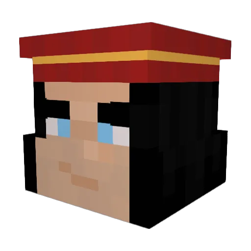 MrRandomFox Minecraft avatar head, 3D render