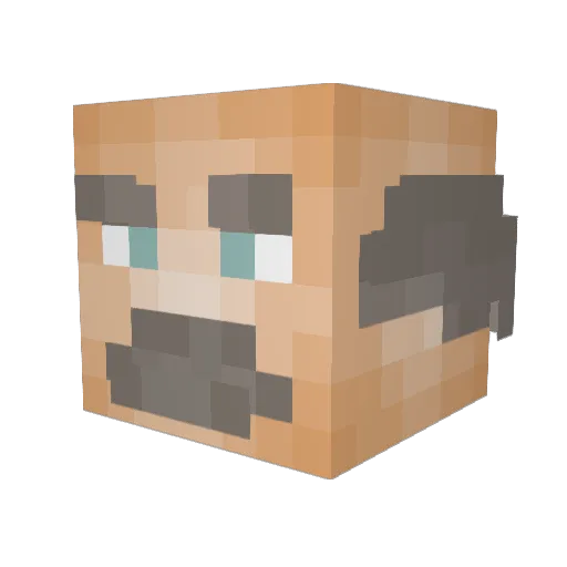 MrRusset17 Minecraft avatar head, 3D render
