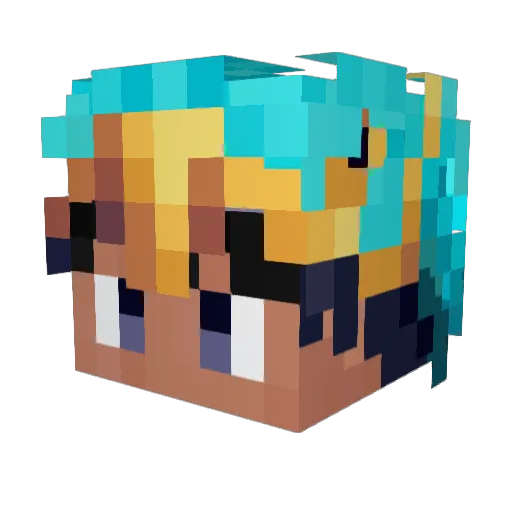 MrSeriousBlue Minecraft avatar head, 3D render