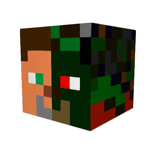 MrSinn Minecraft avatar head, 3D render