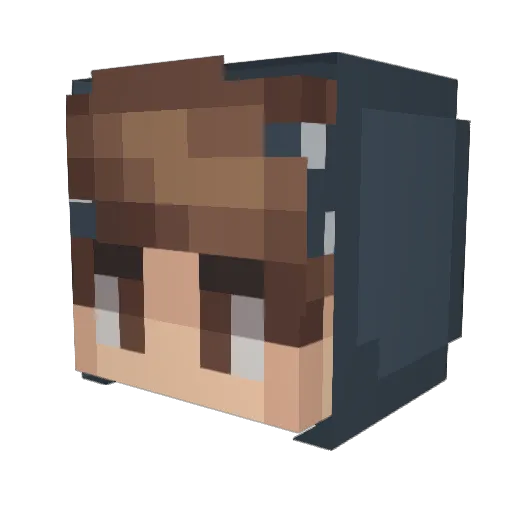 MrSlimmerBot Minecraft avatar head, 3D render