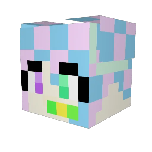 MrSmileyFace Minecraft avatar head, 3D render