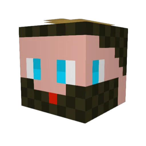 MrSparklu Minecraft avatar head, 3D render