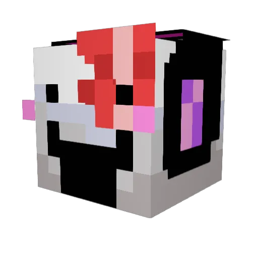 MrUwUCatGirl Minecraft avatar head, 3D render