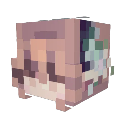 MrVibe2 Minecraft avatar head, 3D render