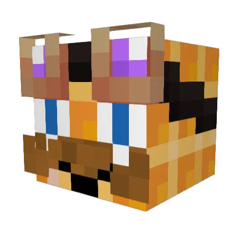 MrWaffleGaming Minecraft avatar head, 3D render