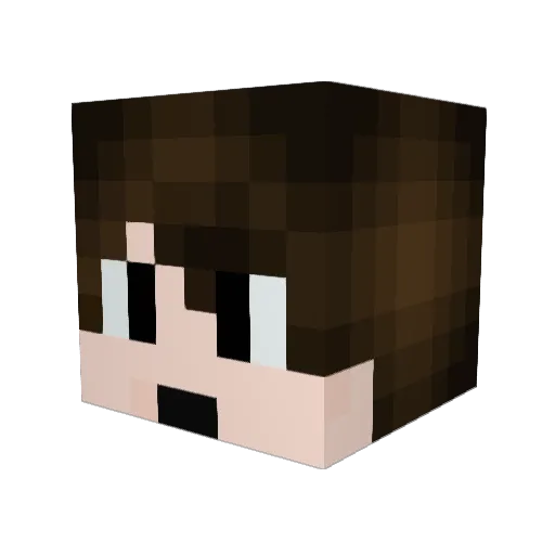 MrWhitePO Minecraft avatar head, 3D render