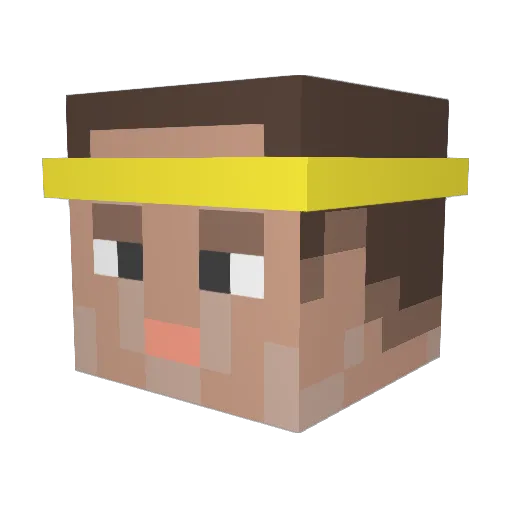 MrWhited Minecraft avatar head, 3D render