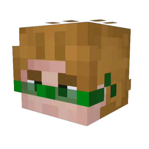MrWolfeeeek Minecraft avatar head, 3D render