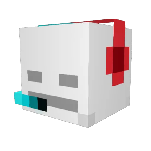 MrWrong7 Minecraft avatar head, 3D render