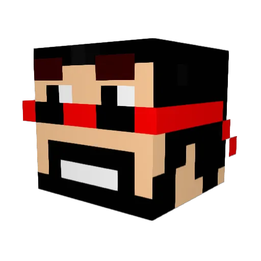 Mr_Boom Minecraft avatar head, 3D render