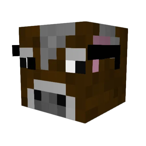 Mr_Cow_8 Minecraft avatar head, 3D render
