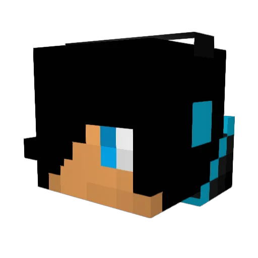 Mr_Hu Minecraft avatar head, 3D render