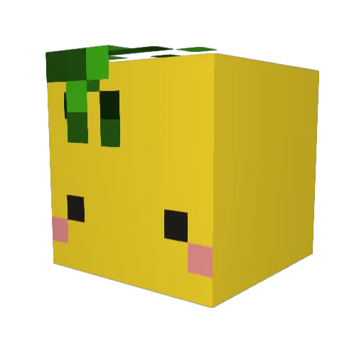 Mr_Lemon_San Minecraft avatar head, 3D render