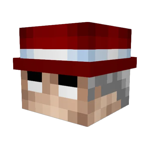 Mr_RedHat Minecraft avatar head, 3D render