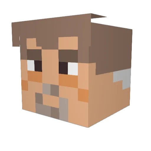 Mr_Zippo Minecraft avatar head, 3D render