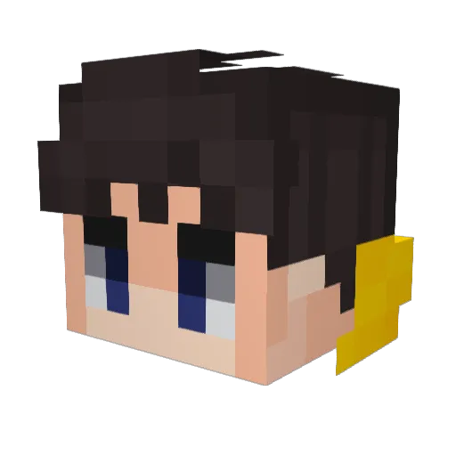 Mrasmeets Minecraft avatar head, 3D render