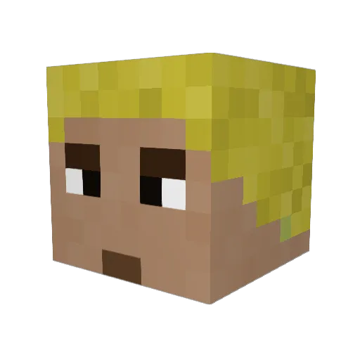 Mrazvel Minecraft avatar head, 3D render