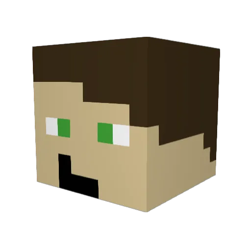 Mrbluecake Minecraft avatar head, 3D render