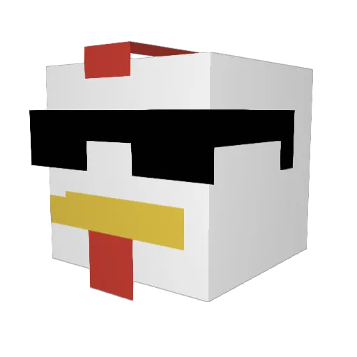 Mrchicken77 Minecraft avatar head, 3D render